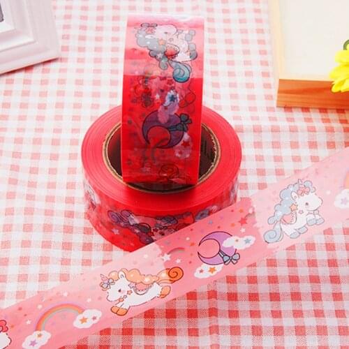 5cm x 100M Ins Cartoon Tape Cute Dream Horse Sealing Tapes Express Box Packaging Tape Business Office Supplies
