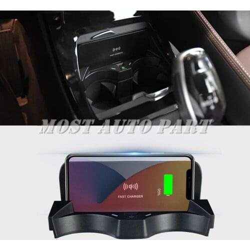 ABS Plastic Wireless Car Charger Phone Charger Plug And Play Trim For BMW X1 X2 F48 F39 2020-2021 1pcs