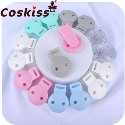 Coskiss Plastic Material Clips 5pcs Round Head Baby DIY Pacifier Chain Accessories Infant Soother Clip Safety Baby Teether