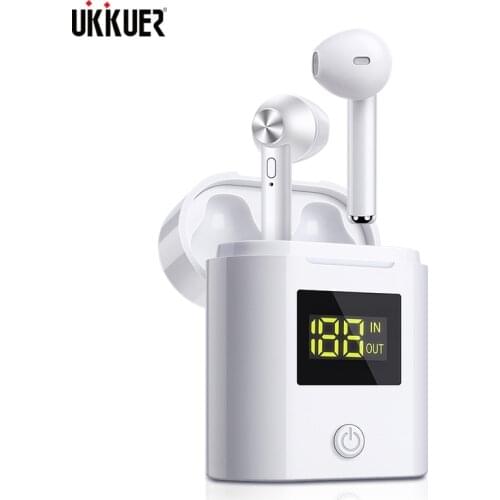 D019 V5.0 Bluetooth Earphone HD Stereo Wireless Headphones Sport Bass Headset With Led Power Display Charger Case For All Phone