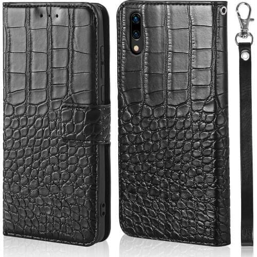 DOREXLON Crocodile Grain Leather Magnetic Phone Cases Card Pocket For Huawei Enjoy 9 Phone Bag Stand Holster