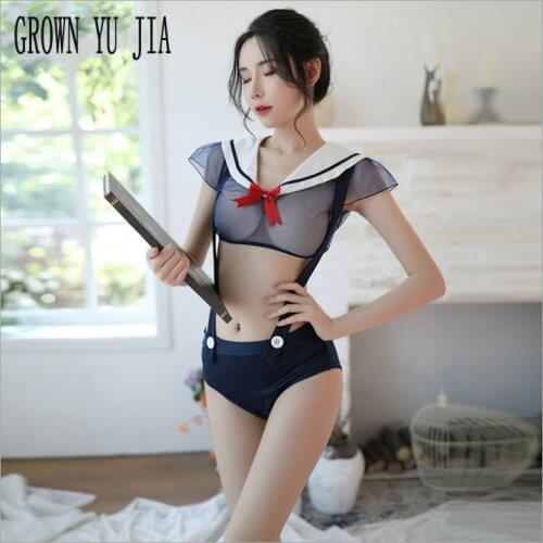 Erotic cosplay sexy costume porno school uniform sex temptation Student Open crotch uniform Japanese naughty lingerie sex play