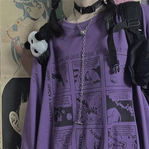 Womens t-shirts korean Oversized Tshirt Tops harajuku vintage aesthetic gothic graphic punk clothes dropshipping Hip Hop