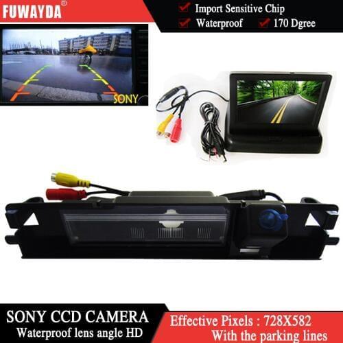 FUWAYDA HD LCD Color Car Rearview Mirror Monitor FOR SONY Rear View Camera Car Video Parking Assistance System for Toyota Yaris