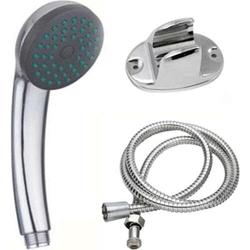 1 Set 1m Hose Flexible Pipe High Pressure Nozzle Holder Bathroom Shower Head Set with Stent Handheld Faucet Water Saving Tool