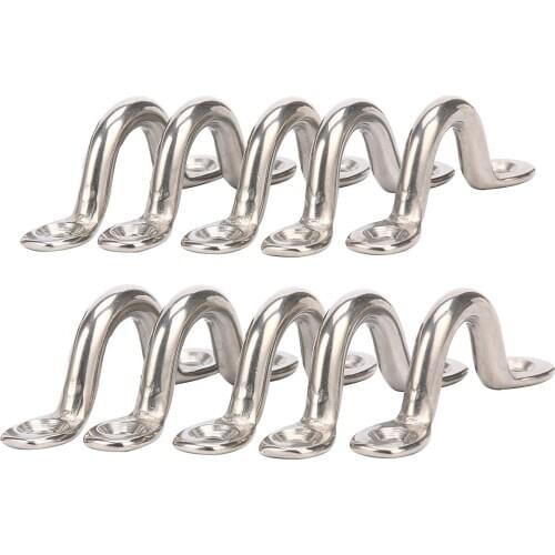 Hot Sale Pack of 10 Pad Eye, Eye Straps, Tie Down, Kayak Deck Loops, Tie Down Anchor Point, footmans loop FOR Kayak Canoe Rig