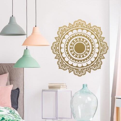 Exquisite Buddhism India Mandala Wall Sticker For Living Room Namaste Vinyl stickers Mural Mandala House Decor Wallpaper