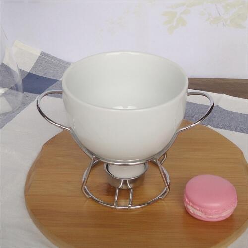 Ceramic Chocolate Fondue Set Cheese Knife Warmer Chocolate Pot On A Metal Stand Chocolate Fondue Utility For Home Cooking