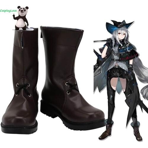 CosplayLove Arknights Skadi Brown Cosplay Shoes Cosplay Long Boots Leather Custom Made