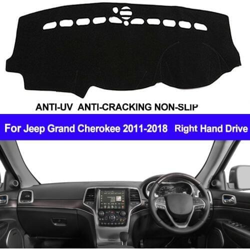 TAIJS Car Dashboard Cover Dash Mat For Jeep Grand Cherokee 2011- 2014 2015 2016 2017 2018 Non-slip Sun Shade Pad Carpet Anti-UV