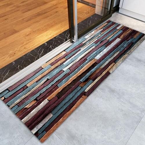 Floor Mat Striped Printed Door Mats Modern Bathroom Carpet Non-Slip Hallway Rug Bathroom Living Room Bedroom Carpets Home Rugs