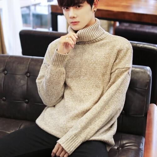 Mens sweater flip turtleneck mens autumn winter sweater mens pullover sweater