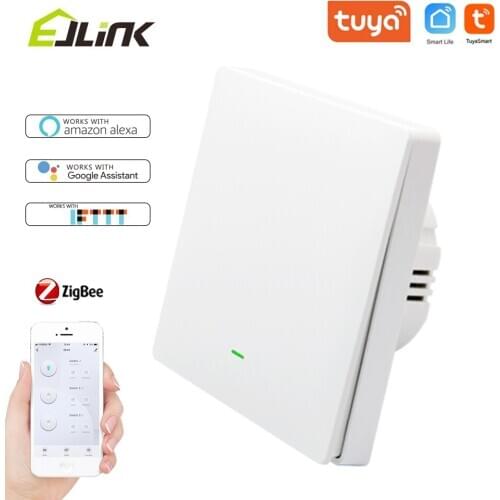 EU/UK 1 Gang Tuya Smart Zigbee Switch App Remote Control Works with Alexa Voice Switch Smart Home Automation Wall Light Switches