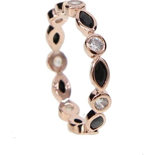 Roes gold Color Wedding Band Engagement CZ Ring Paved round marquise AAA CZ Austrian Crystal Luxury RINGS Jewelry for Women