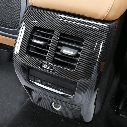 Carbon Fiber Black Color Rear Air Conditioning Outlet Cover Trim For BMW X3 G01 G08 2018 ABS Car Interior Accessories Modified