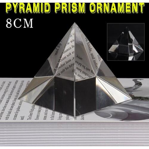 80mm Optical Glass Pyramid Prism Rainbow Polyhedral Prism Decoration Ornament Polyhedron Physical Study Optical Experiment Tools