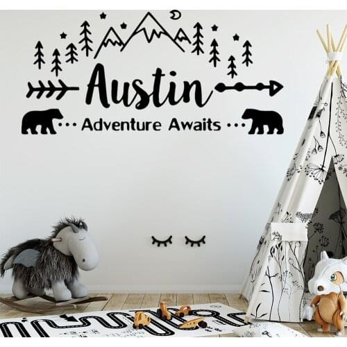 Drop Shipping Snow Mountain Forest Wall Sticker Removable Self Adhesive Watercolo For Kids Rooms Nursery Room Decor Wall Art