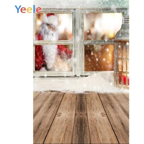 Christmas Santa Gift Window Wooden Floor Wall Home Decor Backdrop Photography Custom Photographic Background For Photo Studio
