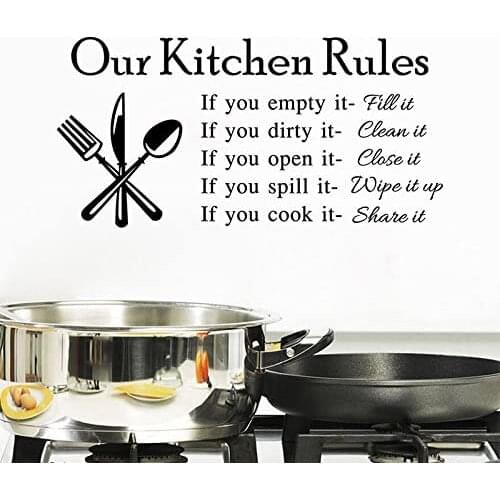 Removable Kitchen Rules Quote Room Stickers DIY Vinyl Wall Art Decal Home Decor
