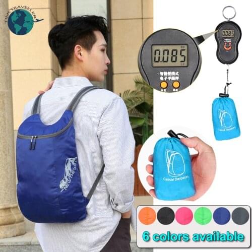 Unisex Folding Sports Backpack Outdoor Waterproof Polyester Ultra Light Weight Hiking Travel Casual Shoulder Bag