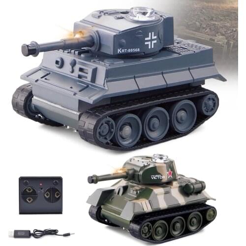 RC tank tracked high simulation mini remote control radio military vehicle armored car turret LED light childrens toy