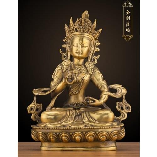 LARGE GOOD Wholesale buddha statue Asia Buddhism Buddha brass statue Tantra Vajrasattva Vajra Sakyamuni Buddha talisman