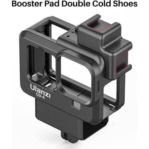 Ulanzi for Gopro Hero 9 Lightweight CageBlack Dual Cold Shoe Camera Cover for Microphone LED Light 52mm Filter Adapter
