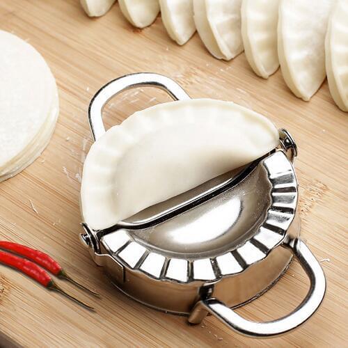 Behogar Stainless Steel Dumpling Maker Mold Home Kitchen Restaurant Pastry Tools Accessories 13.5x7.5x2.5cm/5.31x2.95x0.98inch