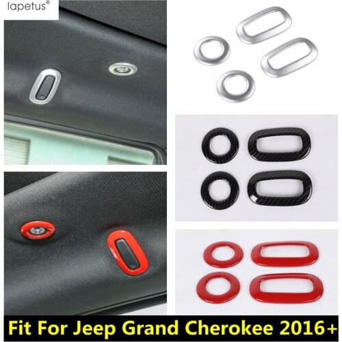 Lapetus Accessories Fit For Jeep Grand Cherokee 2016 - 2019 ABS Rear Upper Roof Reading Lights Lamp Hook Molding Cover Kit Trim