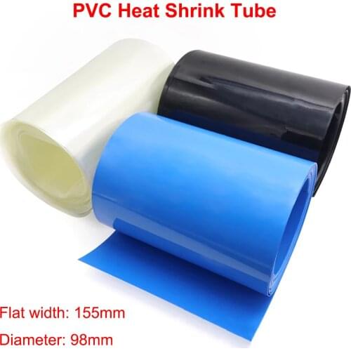 1 Meter Width 155mm PVC Heat Shrink Tube Dia 98mm Lithium Battery Pack Insulated Film Wrap Protection Case Wire Cable Sleeve