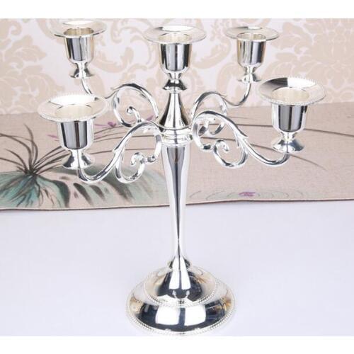 10pcs Metal Candle Holders 3-arms Candle Stand Wedding Decoration Candelabra Centerpiece Candlestick Silver/Gold