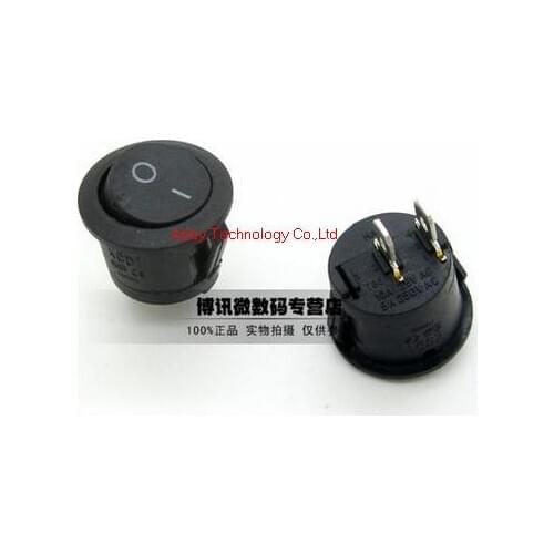 100Pcs/lot 2 Pins 2 Positions ON/OFF Black Miniature Electrical Boat Rocker Switch