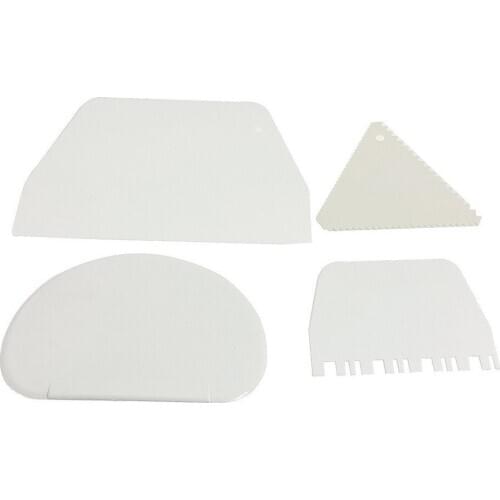 4pcs Plastic Blade Sets Cake Smoother Cake Scraper/Spatula Cutter Multifunction Blade Cakes Christmas Decoration Baking Tools