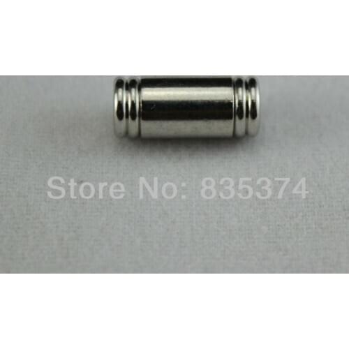 50pcs Imitation Rhodium Plated Copper Cylindrical Magnetic Clasp 14*6mm Inner Hole 3mm