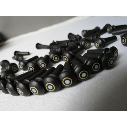 60pcs NEW Acoustic Guitar Ebony ENDPins w/ Abalone Dot h-15
