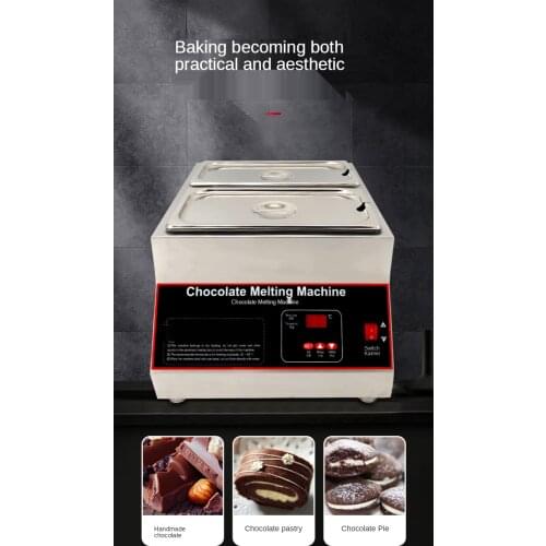 Digital Display Air Heating Chocolate Melting Machine Two Grid Chocolate Warmer Melter Chocolate Furnace Melt Cheese Warm Milk