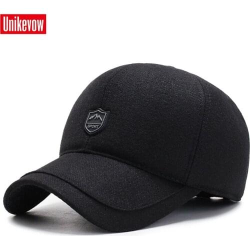 UNIKEVOW Mens Winter Baseball Cap Earmuff Hats Warm Caps Motorcycle Cap Golf Outdoor Hat For Men