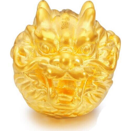 Pure 24K Yellow Gold Pendant Dragon bracelet Pendant 2.09g