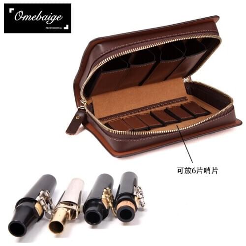 Four pack pure leather tenor soprano saxophone clarinet reed flute head package box