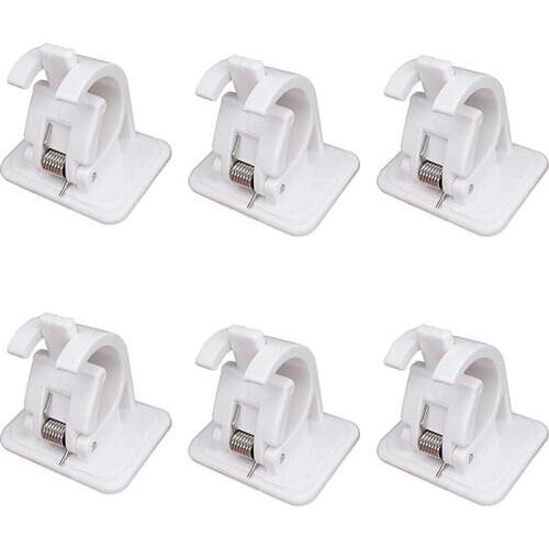 GTBL Rod Holder Pipe Clamp Wall Mount with Self Adhesive No Drilling for Shower Curtain Tube in Home,Kitchen,Garage Storage