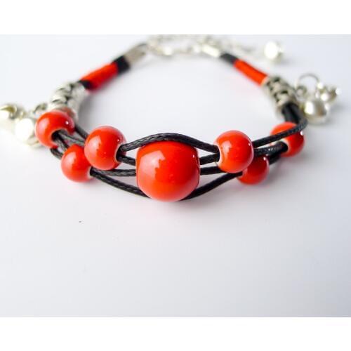 DIY small bell Ceramic beads bracelets Hand-made Bohemian Charm Bracelets For Women #EY326