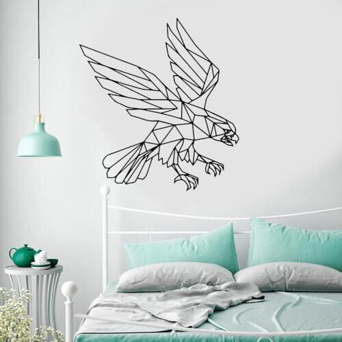 Geometric Eagle Animals Wall Sticker Vinyl Art Home Decor For Living Room Bedroom Interior Decoration Mural Wall Decals 4014