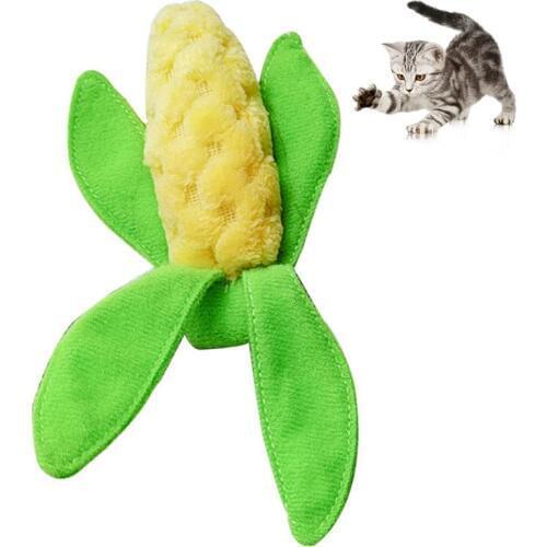 Cat Toys Cute Corn Tree Shape Sound Toy Bite Resistant Cat Chew Toy for Cat Kitten Playing Interactive Pet Cat Supplies