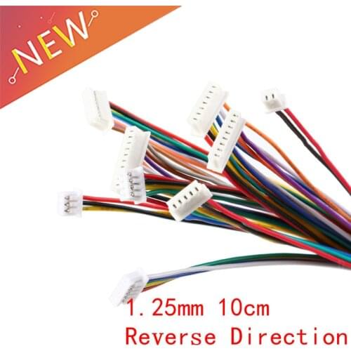 5Pcs Cable Connector XH 1.25 28AWG JST Double Electronic Wire Connectors 2/3/4/5/6/7/8/9/10 Pin 10cm DIY Line Reverse Direction
