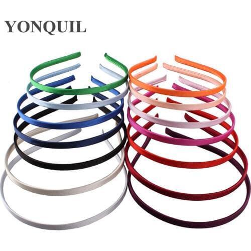50PCS/LOT Multiple Colors Metal Satin Hair Band Korean Style Headband Ribbon Fabric Wrap Hair Accessories 7MM For DIY Craft