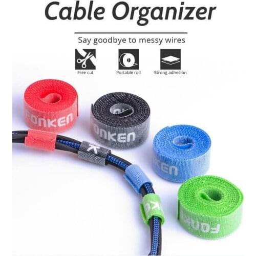 Velcro Organizing tape Reusable 3m/pcs Headphones Soft Tape USB Wire Cable Tie Utensil Organize Storage Holder Earphone Clips