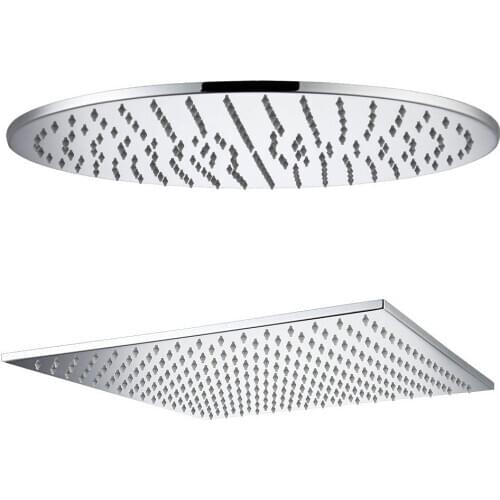 16" Solid Brass Round & Square Rainfall Shower Head Chrome Shower Head Bathroom Accessories