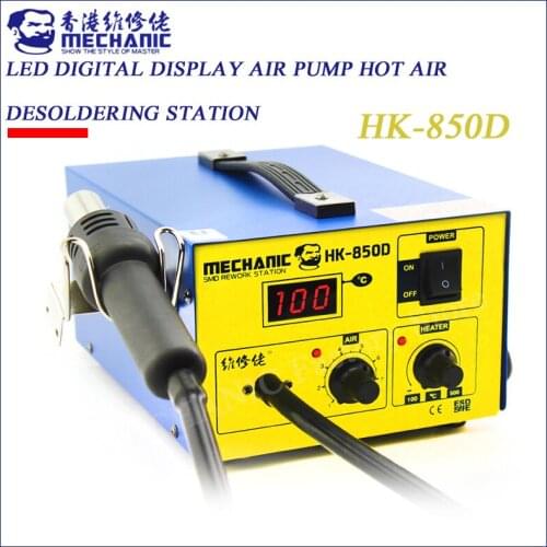 Mechanic HK-850D SMD Imported Ceramic Skeleton Heating Core LED Display 24L Air Pump Digital Display Hot Air Welding Station