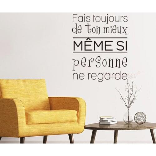 Stickers Quote Fais-toujours-de-ton-mieux Vinyl Wall Art Decal Mural Art Living Room Home Decor Poster House Decoration