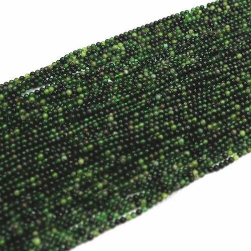 Natural green jades stone chalcedony 2mm 3mm fashion DIY jewelry round loose Beads 15" B399